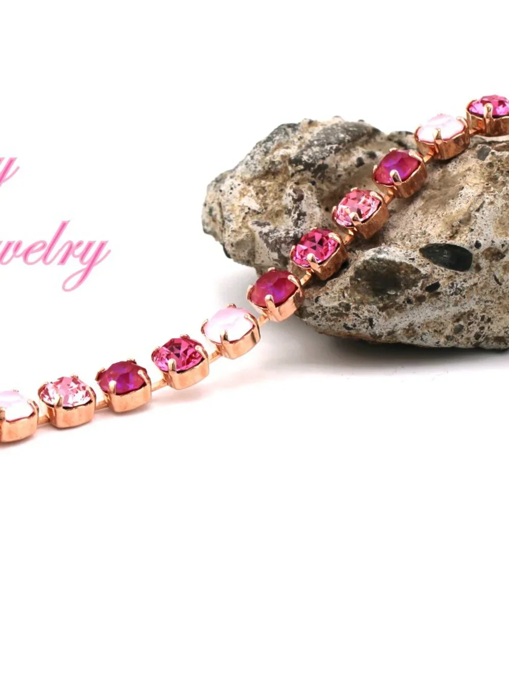 Raspberry Blush Tennis Bracelet Created with Crystals by Swarovski®, Rose Gold